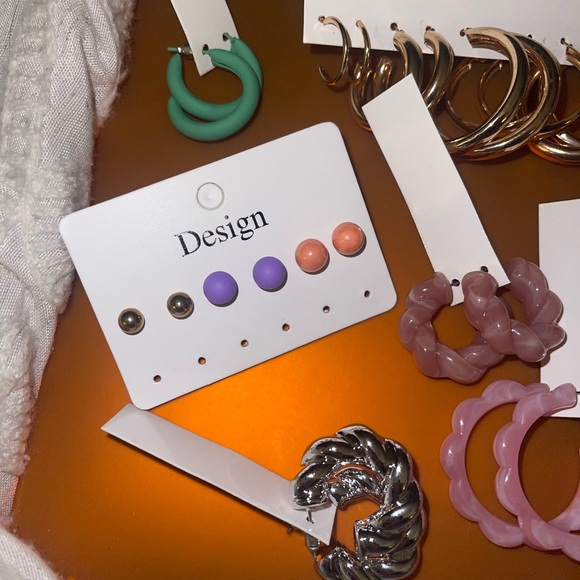 Brand new mix match bundle of colorful hoop earrings. - Picture 2 of 3